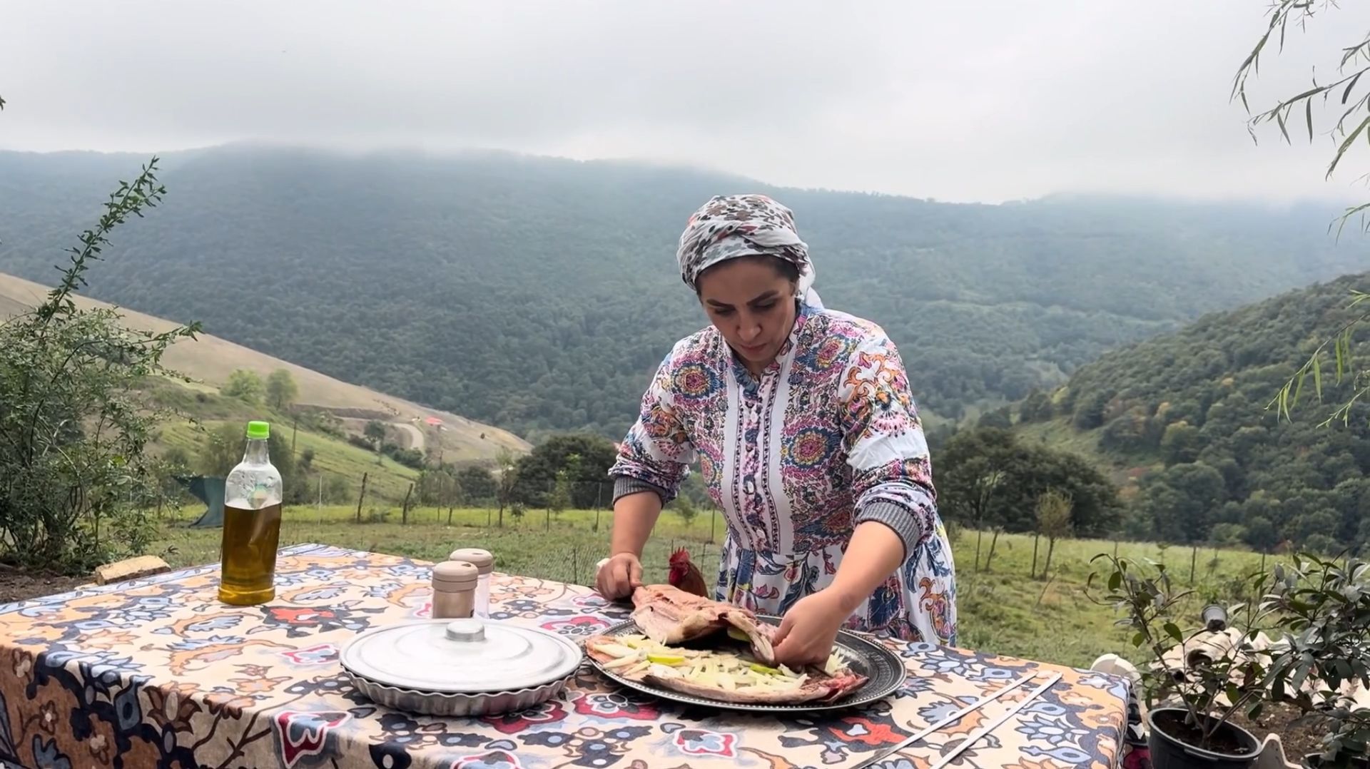 Приготовление хлеба рыбы и овощей Курицы с  рисом Азербайджанская Кухня Деревенская Кухня  Рецепты