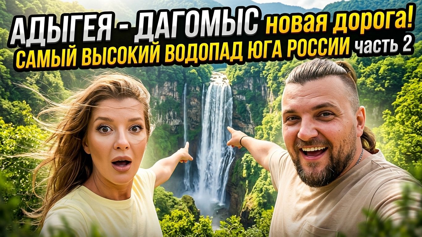 АДЫГЕЯ - ДАГОМЫС новая дорога! САМЫЙ ВЫСОКИЙ ВОДОПАД ЮГА РОССИИ часть 2