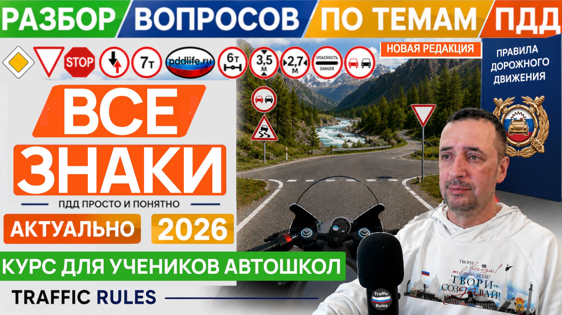 Все дорожные знаки ПДД 2026: разбор на примерах из билетов ГИБДД