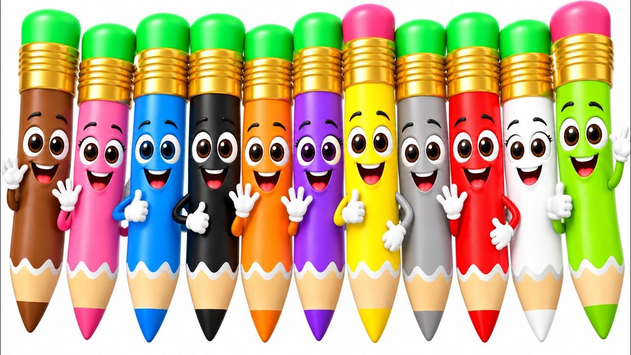 Цветные Карандаши ✏️ Цвета Для Детей  БроиСис - Детские Песни