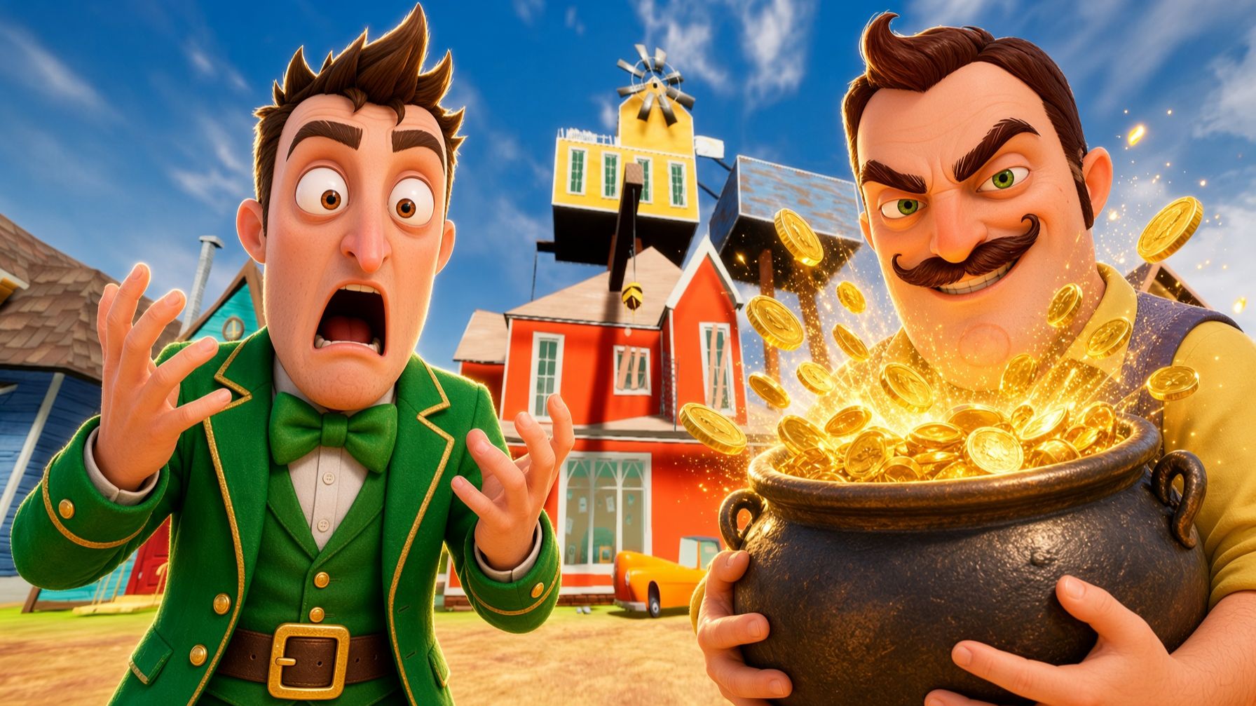 Я ЛЕПРЕКОН А ПРИВЕТ СОСЕД УКРАЛ МОЙ ГОРШОЧЕК С ЗОЛОТОМ!ИГРА HELLO NEIGHBOR MOD Strange Peterson