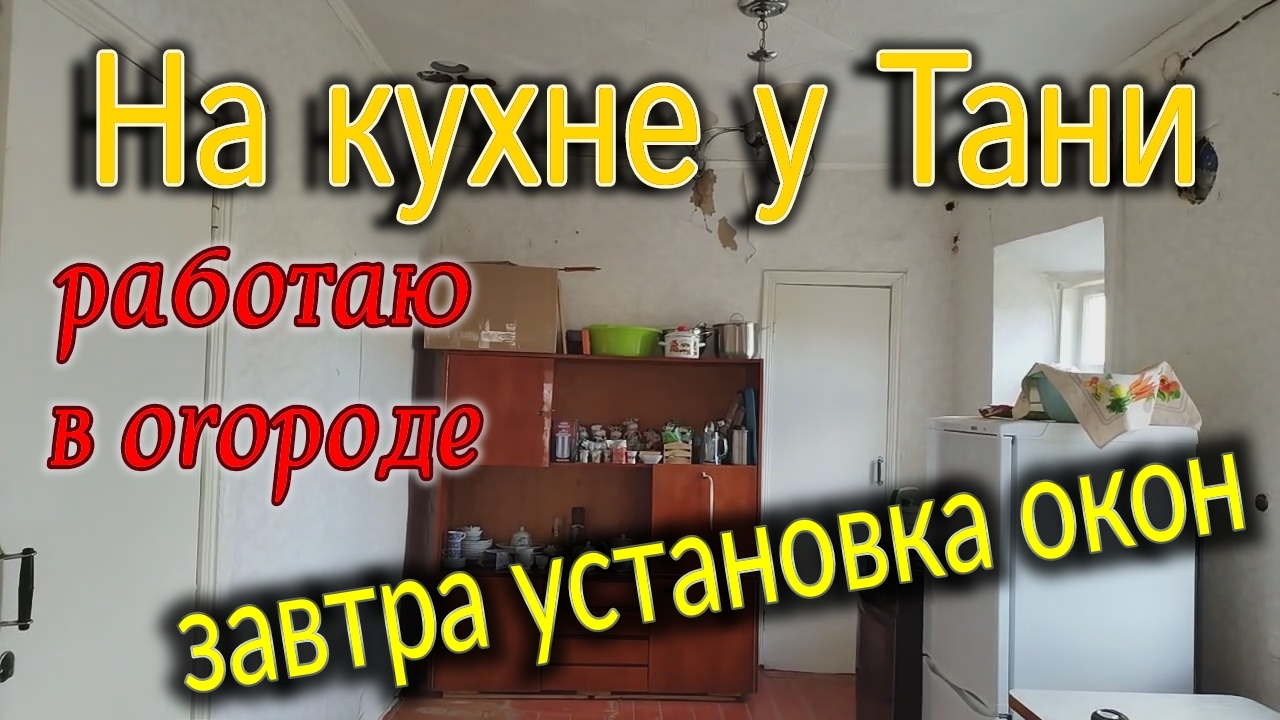На кухне у Тани. Завтра установка окон. Работаю в огороде.  Море и собаки -  улыбаки. Ейск...