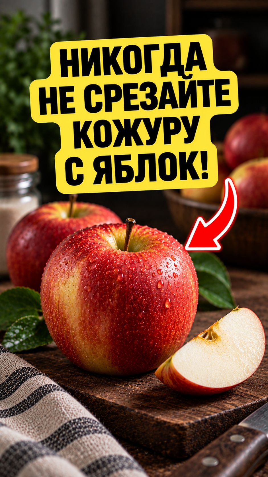 Никогда не срезайте кожуру с яблок! #здоровье