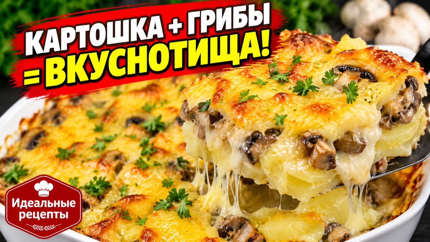 ВКУСНЕЙШАЯ ЗАПЕКАНКА С КАРТОФЕЛЕМ и Грибами под Сыром! Порадуйте родных этим вкусным блюдом!