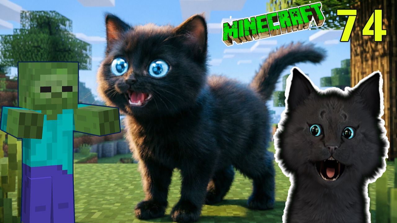 Minecraft СУПЕР КОТ СЪЕЛ ЗОМБИ И ОСТАЛСЯ ЖИВЫМ 🐱 МАЙНКРАФТ ВЫЖИВАНИЕ ДЕНЬ 74