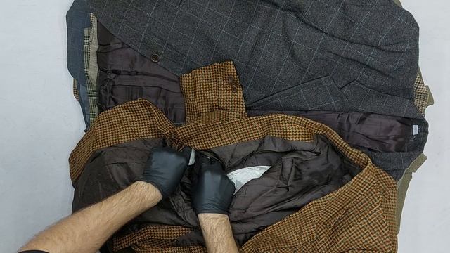 Пиджаки мужские в шотландскую клетку секонд оптом 13 пак