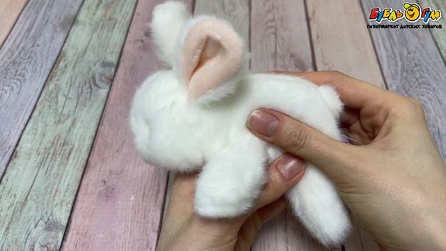 Игрушка мягкая Lanson Toys Зайка мини с магнитами на лапках белый 12см - видео