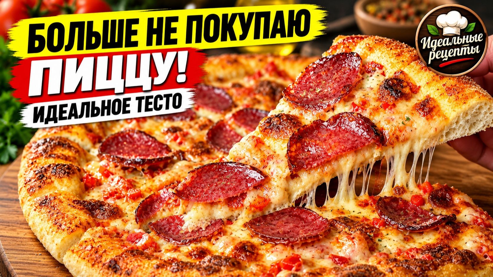 ИДЕАЛЬНОЕ ТЕСТО ДЛЯ ПИЦЦЫ! Домашняя пицца с идеальными бортиками! Простой рецепт теста