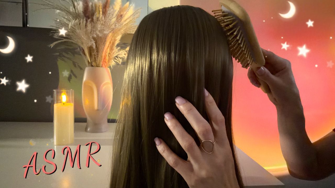 ASMR - Перебираю и расчесываю волосы, близкий шепот - АСМР