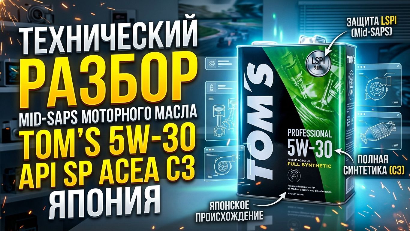 ИНТЕРПРЕТАЦИЯ АНАЛИЗА МОТОРНОГО МАСЛА TOM"S PROFESSIONAL 5W-30 API SP ACEA C3 VHVIIII+ AFTON #mygt