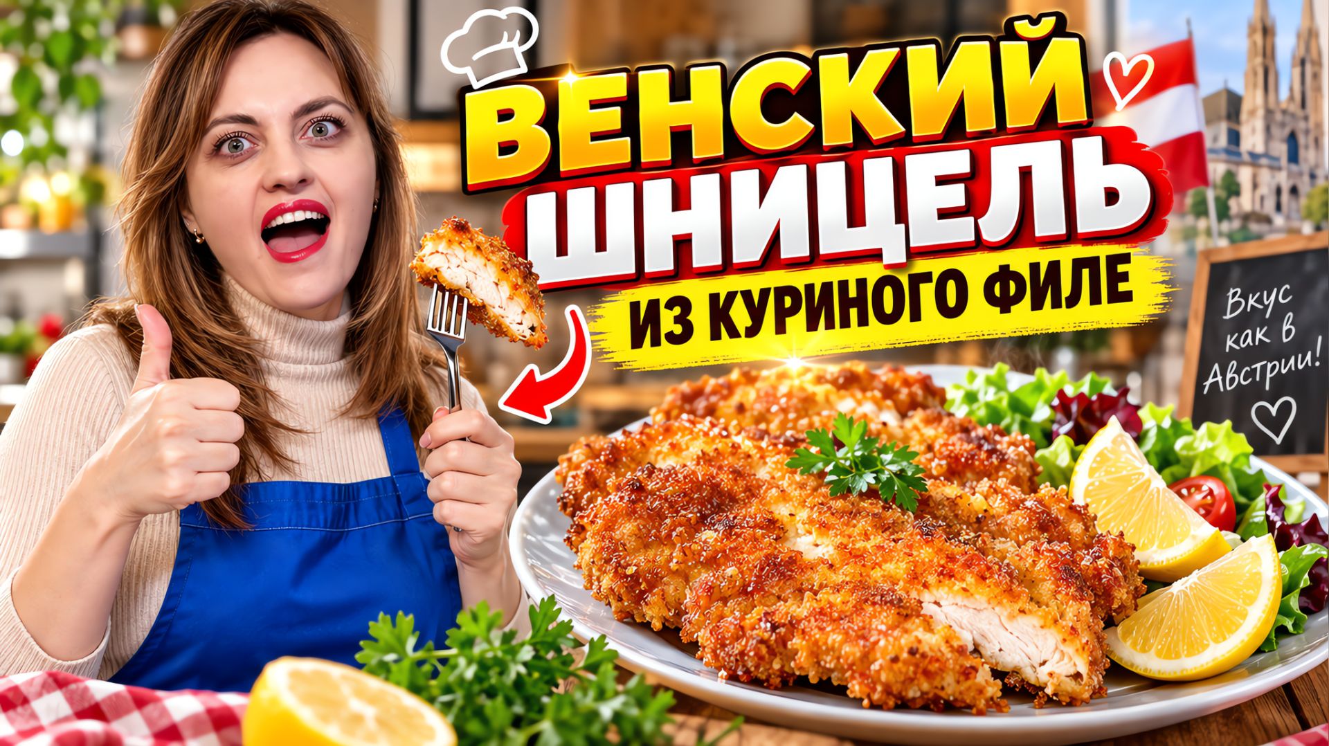Хрустящий снаружи и сочный внутри! Венский шницель из курицы по классическому рецепту