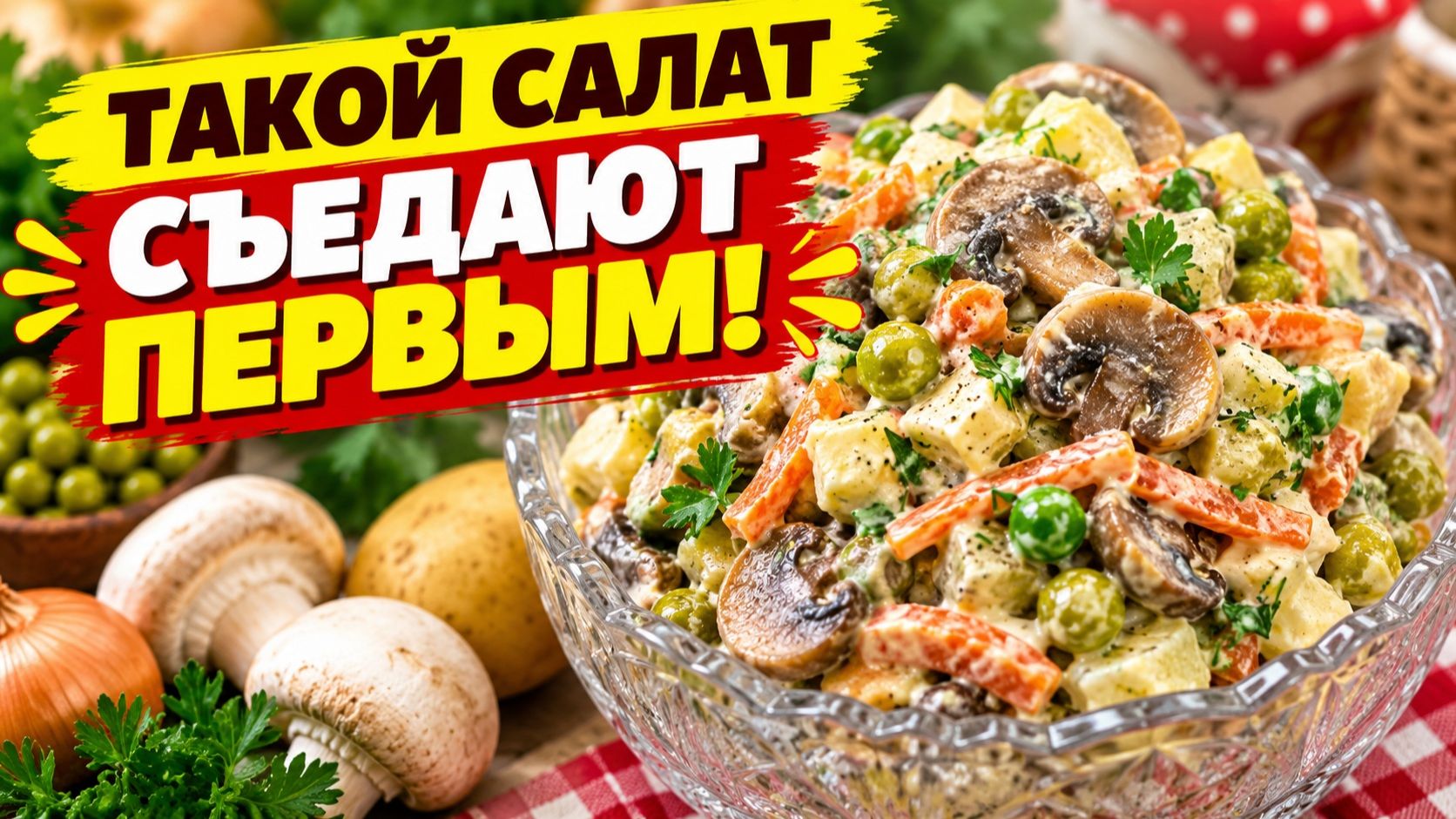 МЕГА ВКУСНО! Всё просто, а как вкусно! Салат с жареными грибами и картофелем