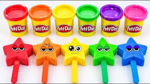 Мультики для детей, Делаем Леденец-Звёздочку Из Play-Doh! Кинетический Песок И Залипательный ASMR!