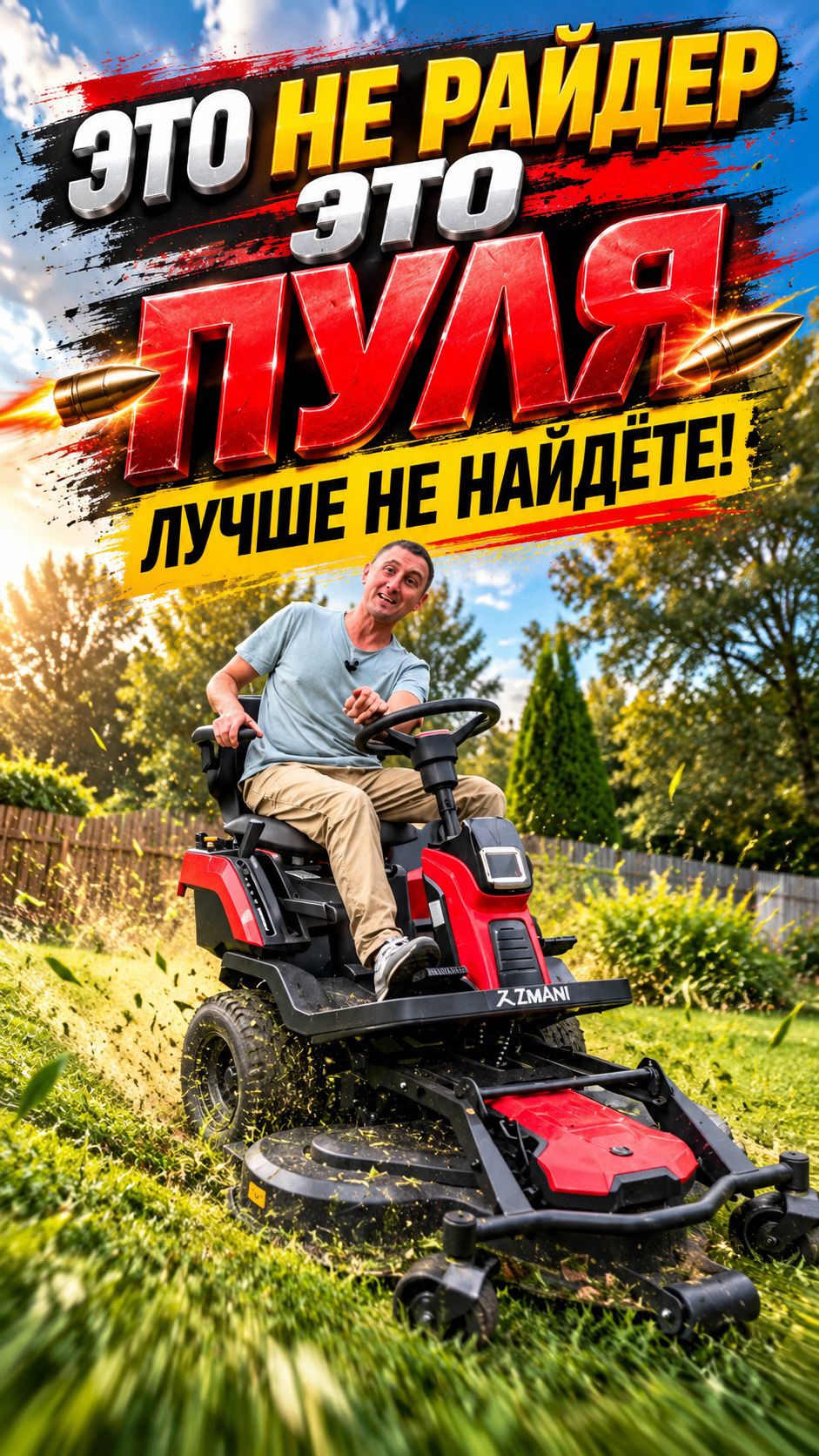 За 300т.р. Лучше на рынке нет! Садовый райдер ZimAni R214C #трактор #gardenstock #газонокосилка #дом