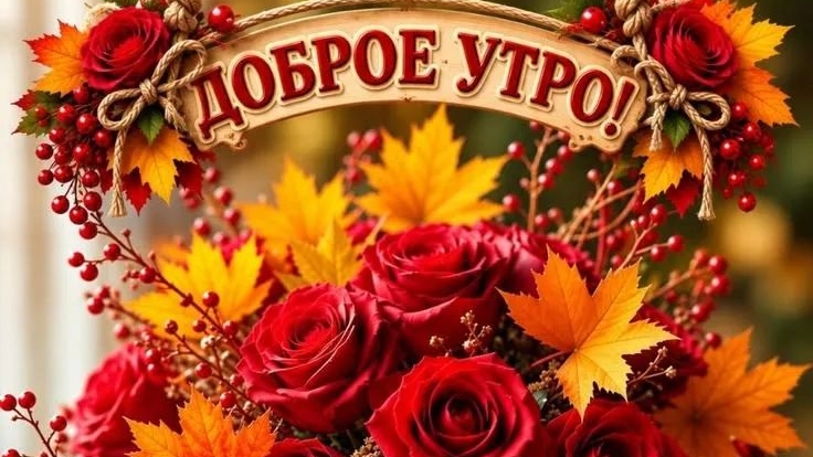 С добрым осенним утром. Красивая музыкальная открытка.