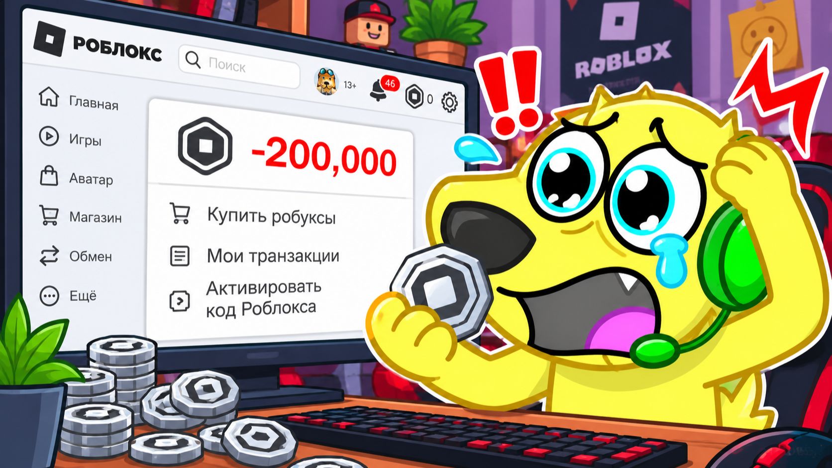 😭 КТО-ТО ПОТРАТИЛ ВСЕ МОИ ДЕНЬГИ! РОБЛОКС! ROBLOX!