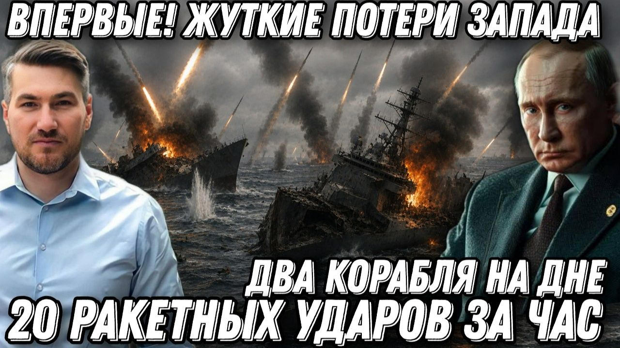 СЕНСАЦИЯ! 20 ракетных ударов за час. 2 судна НАТО на дне. Такой потери Запад не знал.