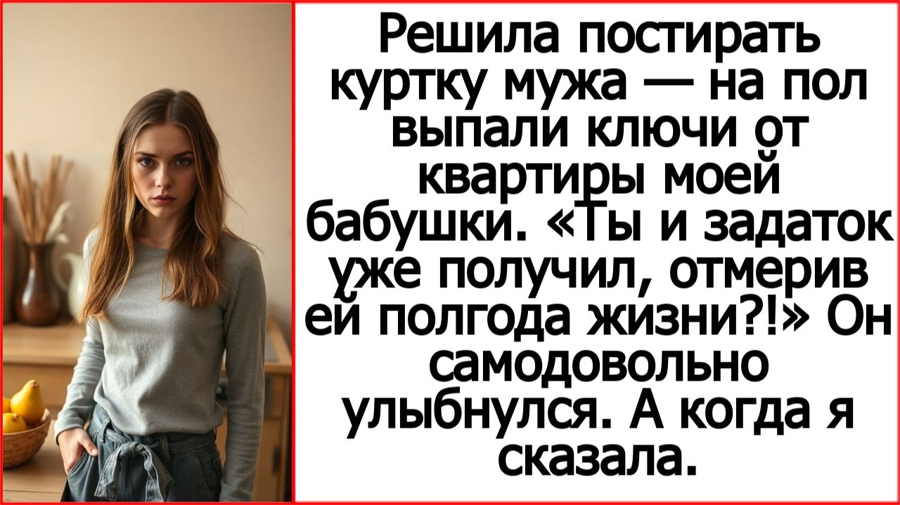 Решила постирать куртку мужа — на пол выпали ключи от квартиры моей бабушки.