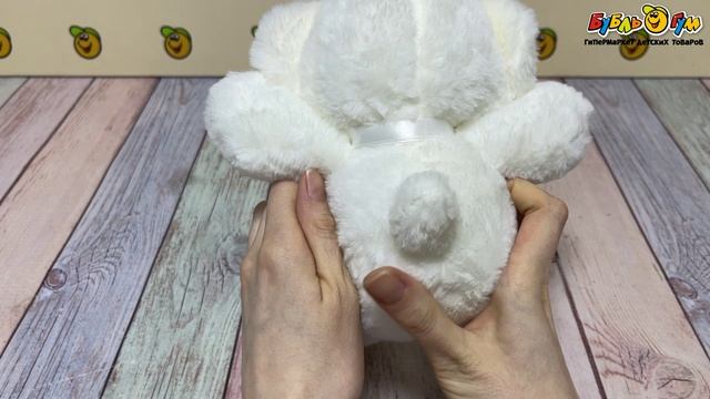 Игрушка мягкая LANSON TOYS Мишка белый ретро 19см - видео