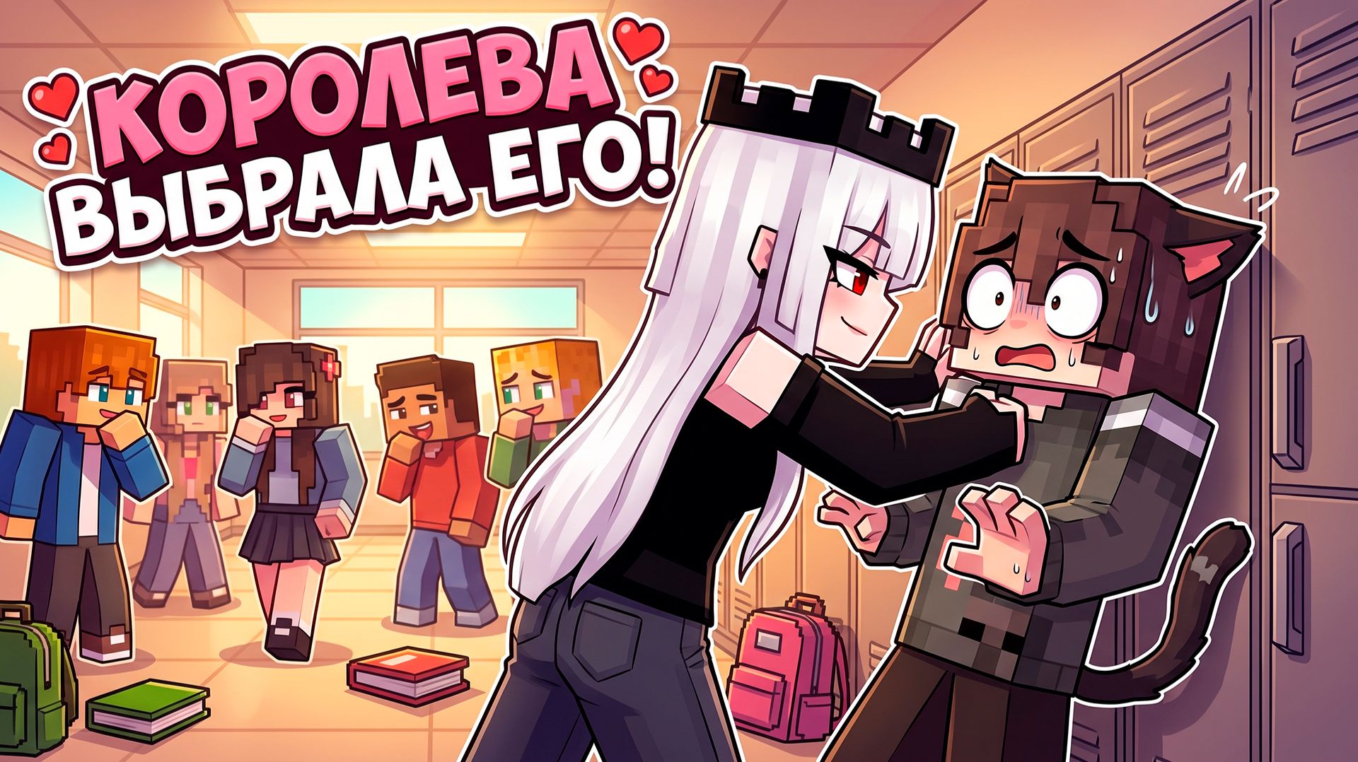 😱 КОРОЛЕВА ШКОЛЫ ВЛЮБИЛАСЬ В КОШКА МАЛЬЧИКА?!  Майнкрафт Сериал