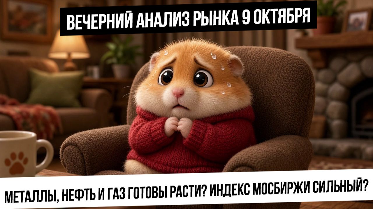 Вечерний анализ рынка 9 октября. Серебро, золото, нефть, газ готовы лететь вверх! А индекс Мосбиржи?