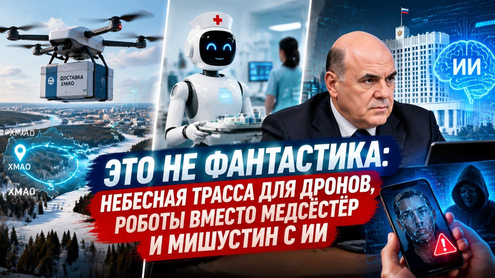 Дроны захватили небо ХМАО, роботы-медсёстры лечат раны, а ИИ уже в кабинете чиновника?!