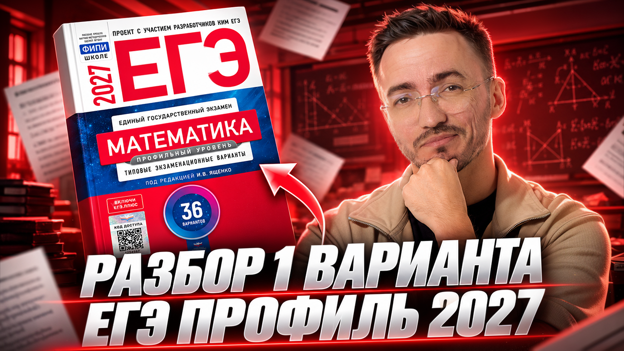 Разбор 1 варианта Ященко ЕГЭ профильная математика 2027 | ВСЯ 1 часть | Умскул