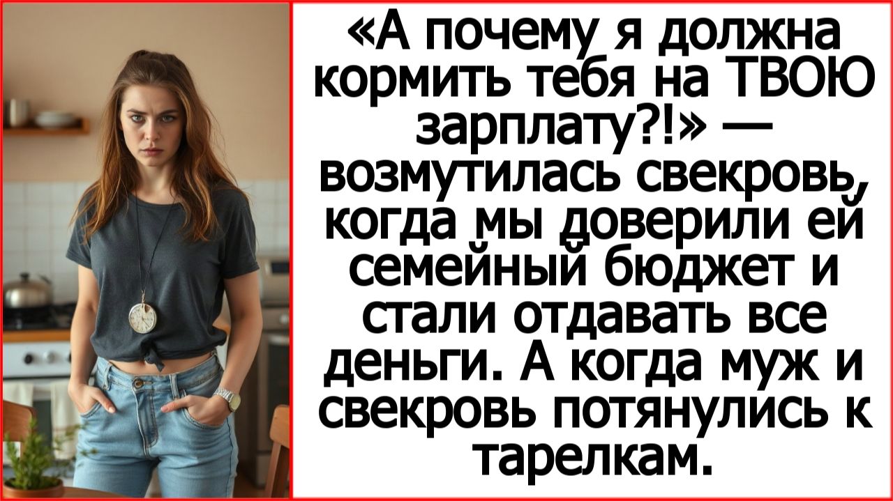 «С какой стати кормить тебя на ТВОЮ зарплату?!» — заявила свекровь, которой мы доверили бюджет.