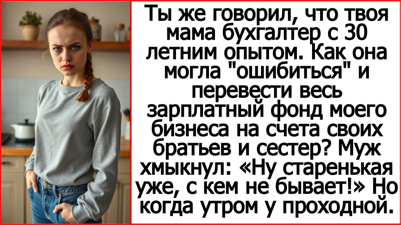Твоя мама-бухгалтер "случайно" перевела весь зарплатный фонд моей фирмы своим братьям и сёстрам?