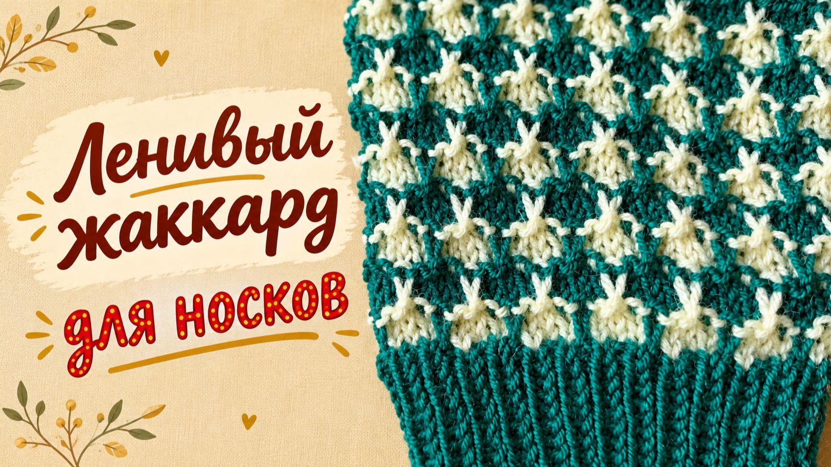 Самый простой ленивый жаккард / Новогодние носки / Вам надо такой узор.