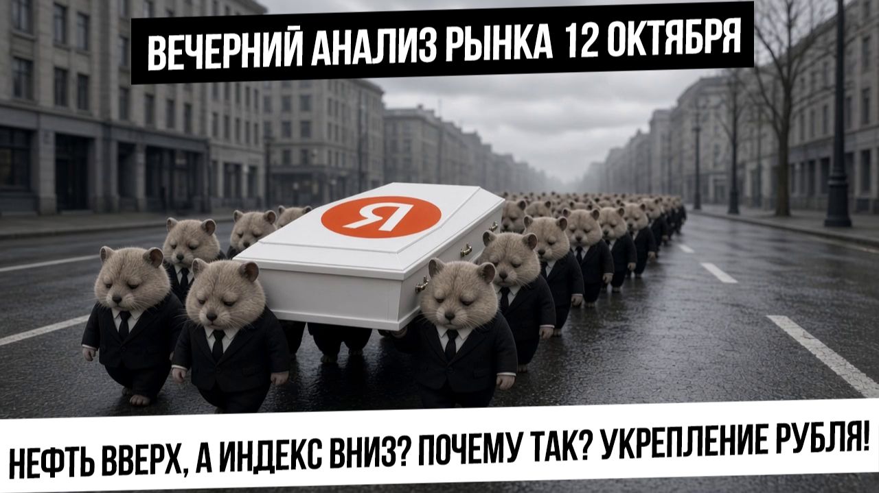 Вечерний анализ рынка 12 октября. Рынок в каше при растущей нефти! Ждем сквизы? Рубль укрепляется!