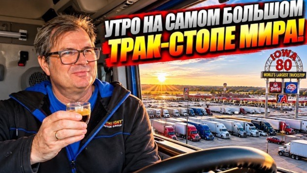 Новое: тяжёлые будни дальнобойщика. Ночёвка на самом большом трак-стопе мира!!!!