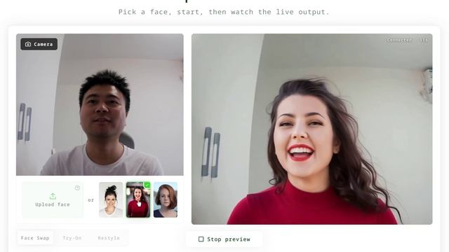 real time face swap