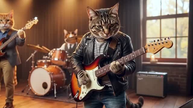 Над окошком месяц [Поют коты]