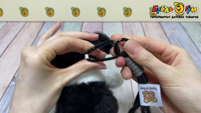 Игрушка мягкая LANSON TOYS Собачка Дружок с подвесом черно-белая 18см - видео