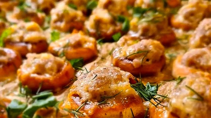 ЗАКУСКА БАРАНКИ С ФАРШЕМ 😋👍
