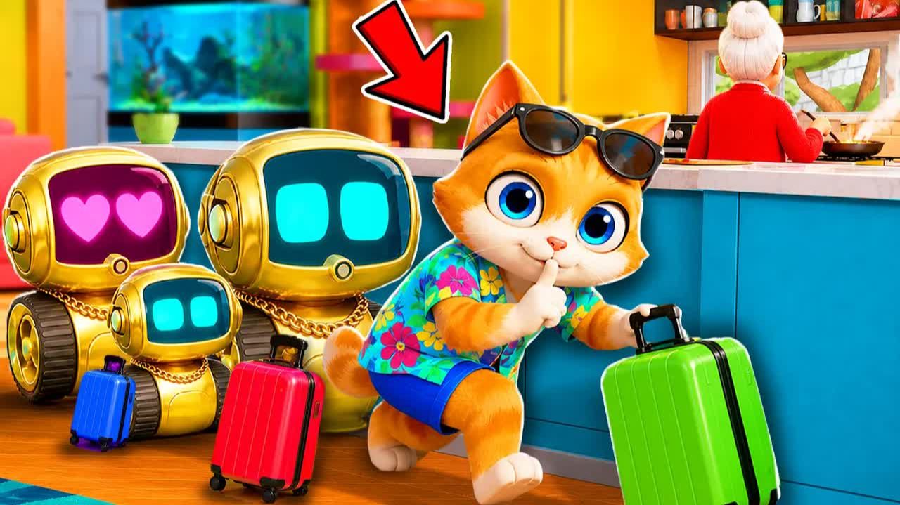 БОГАТАЯ СЕМЬЯ РОБОТОВ СПАРКИ ПРИГЛАШАЕТ НАС В ОТПУСК! (Я КОТИК В ВР)