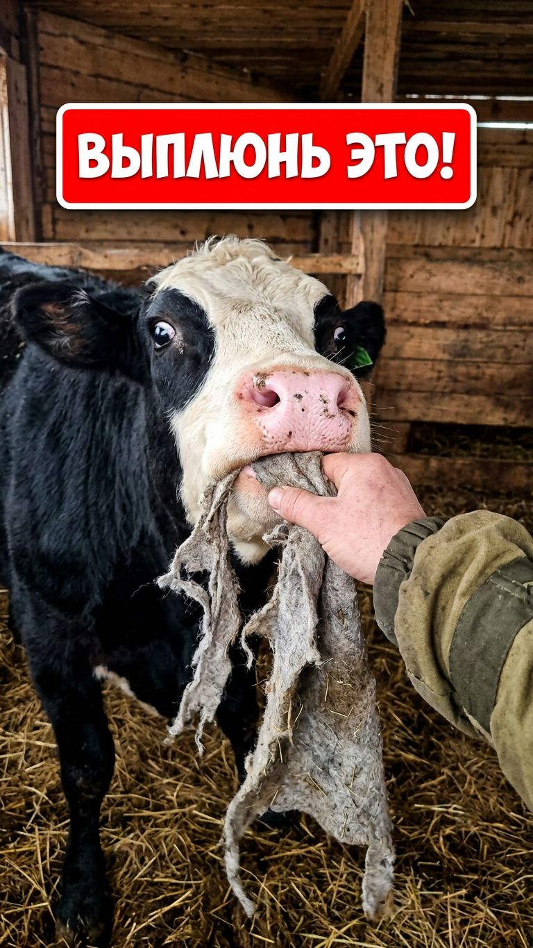 ЕДВА УСПЕЛ ОТОБРАТЬ! 😱 Что корова нашла в загоне 🐄⚠️