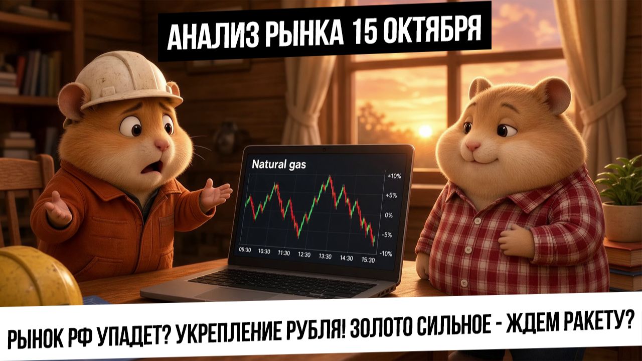 Анализ рынка 15 октября. Золото сильное! Ждать ралли в металлах? Рынок РФ упадет? Укрепление рубля!