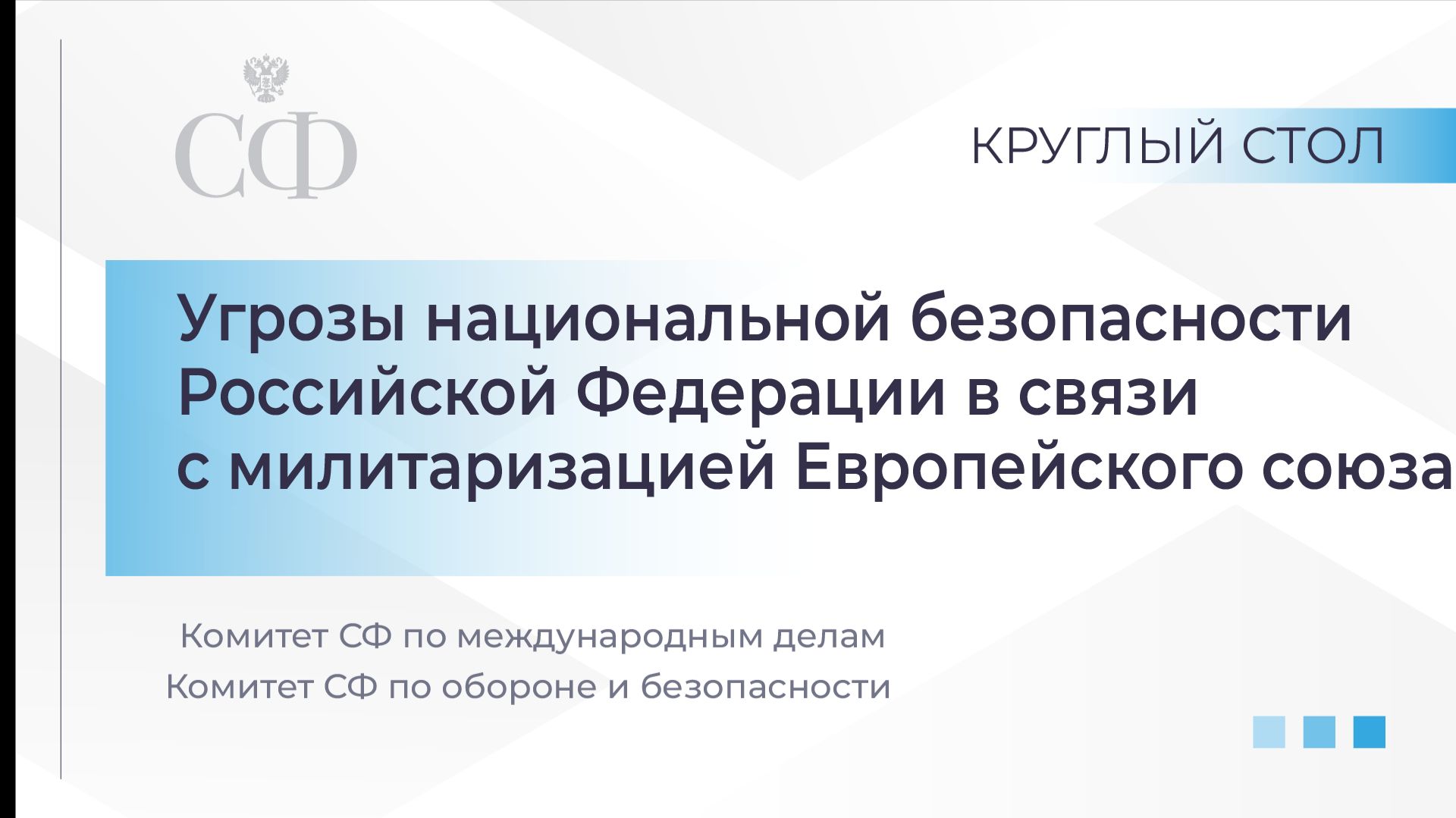 Круглый стол Комитетов Совета Федерации