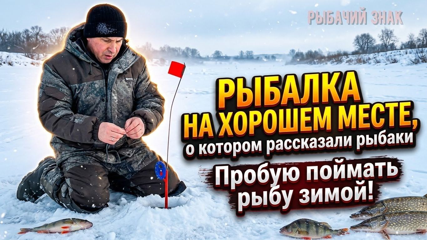 Рыбалка на хорошем месте о котором рассказали рыбаки. Пробую в зимнее время наловить рыбы