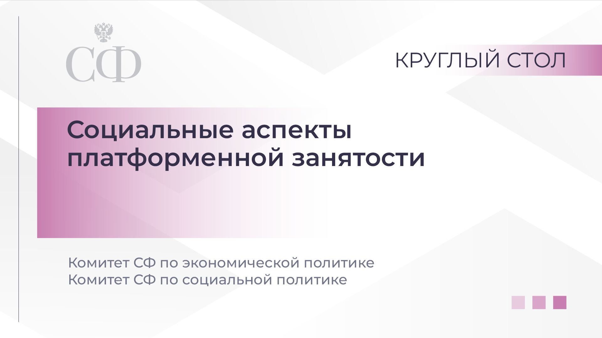 Круглый стол Комитетов СФ