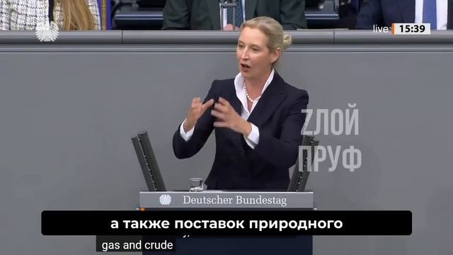 Лидер немецкой партии AfD ("Альтернатива для Германии") Алиса Вайдель:

Всего около 10% немцев подде