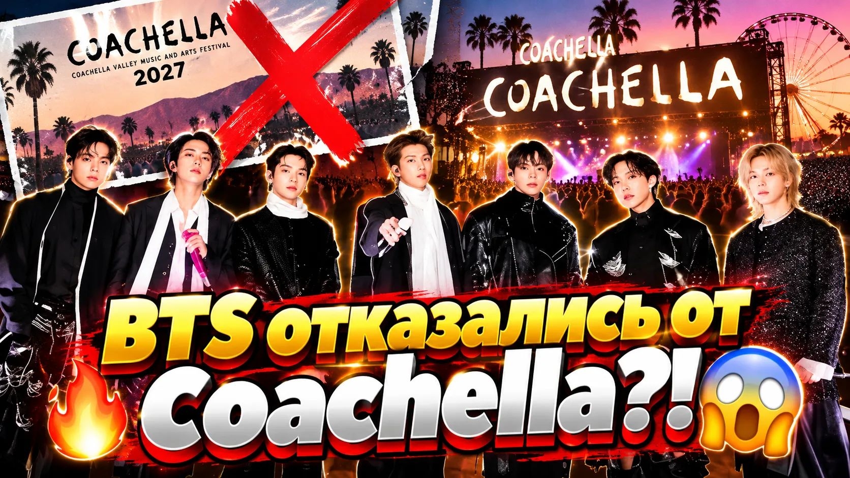 🔥😱 BTS отказались от "Coachella 2027"! Вот почему.