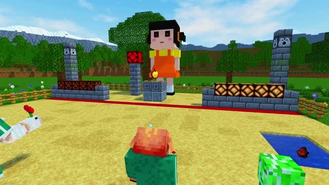 Новая Игра в кальмара в Minecraft, мультфильм про МАЙНКРАФТ