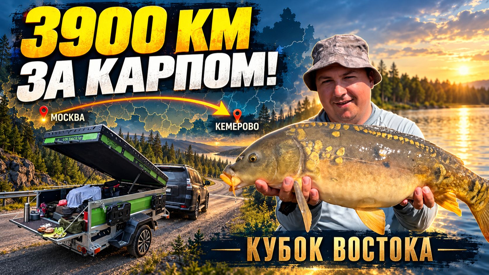 Из Москвы в Кемерово за карпом! 3900 км с прицепом Voyage