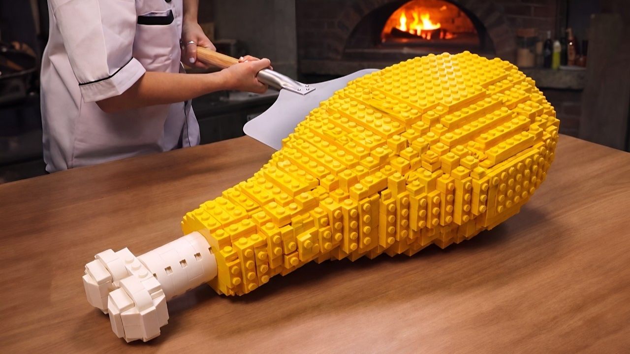 Гигантское куриное бедрышко, обжаренное по-домашнему в LEGO  Идеальный рецепт быстрого приготовления