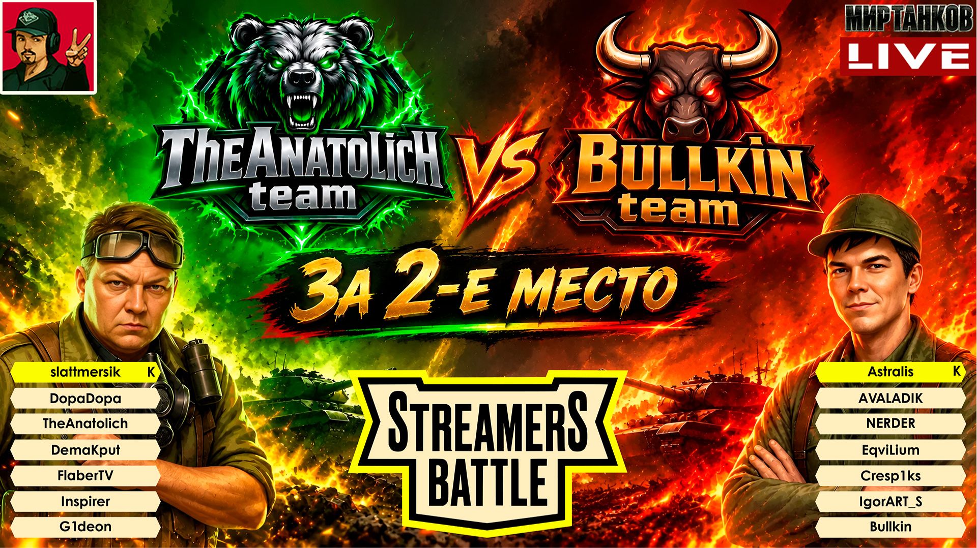 🔥 STREAMERS BATTLE ● TheAnatolich Team - Bullkin Team | День 6