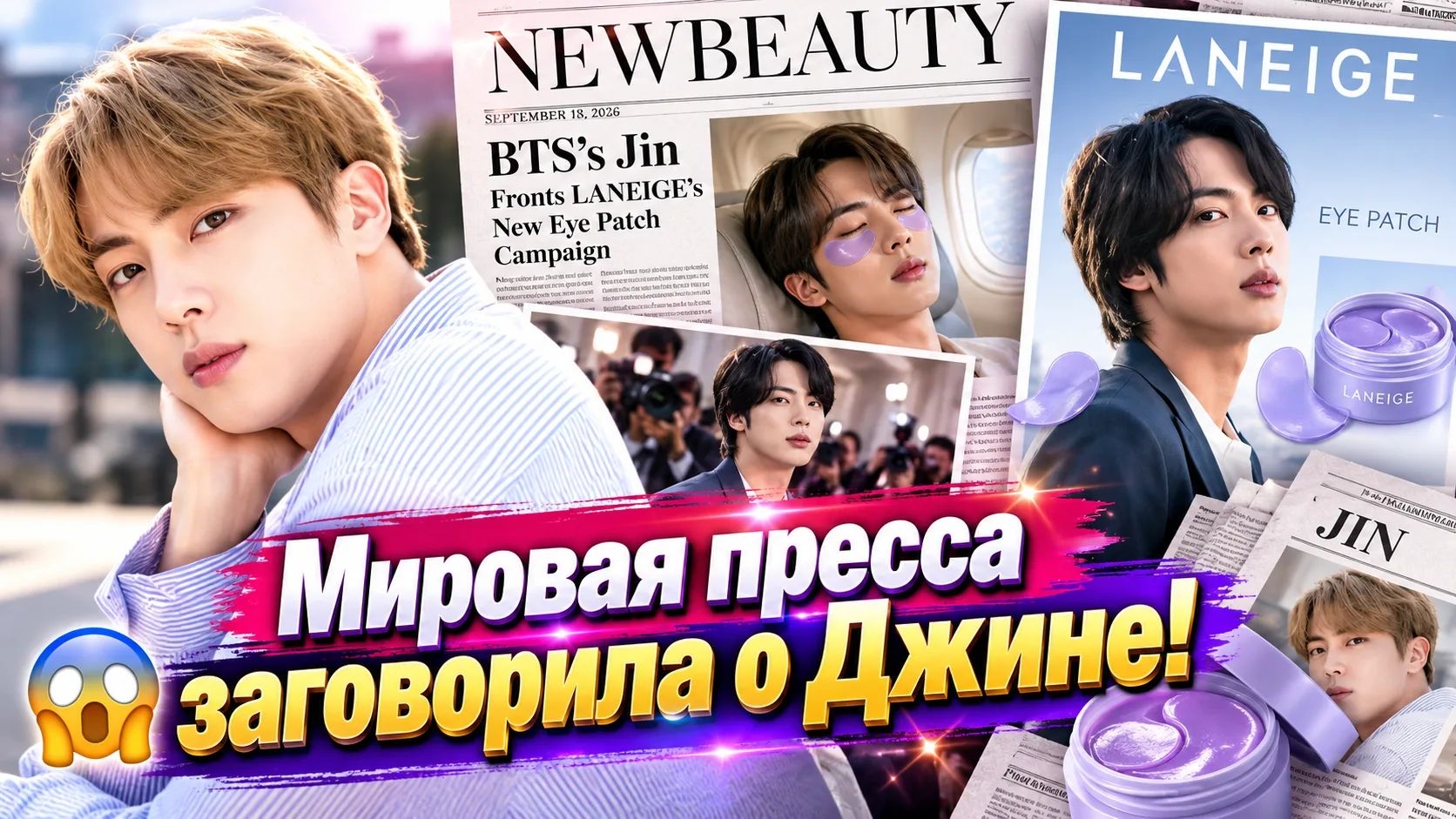 😱🔥 О Джине заговорила мировая пресса! Что Сокджин сделал для "LANEIGE"?!
