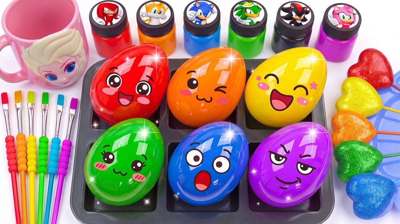 Сделай сам 6 радужных яиц с блестками M&M Lollipops PlayDoh Squishy Slime 30